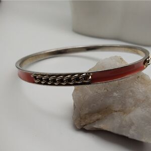 Steam punk pop orange splash bracelet